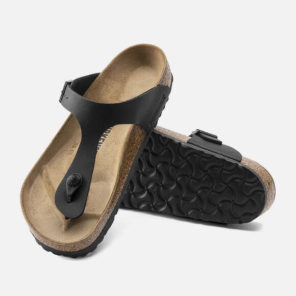 Birkenstock Gizeh Black BFLOR Women's Thong Sandals *NEW* "FAST SHIP" - Picture 1 of 5